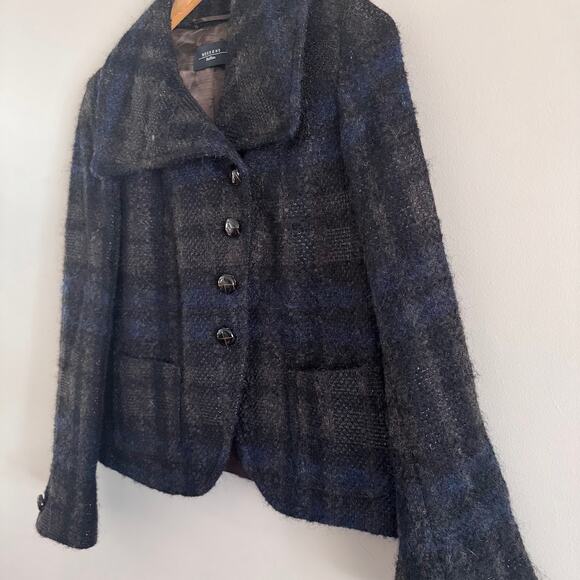 Weekend MaxMara Plaid Blazer Jacket Wool Alpaca Mohair Blend - Picture 2 of 7